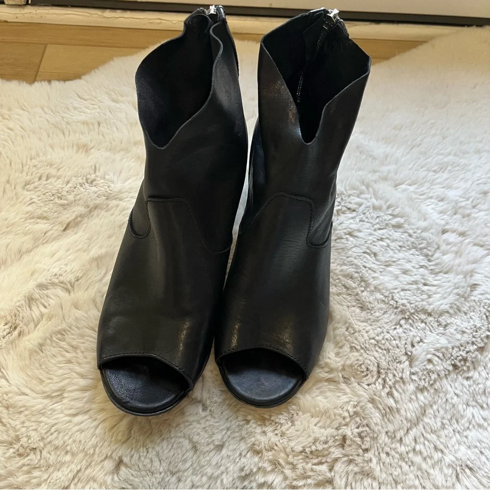 Cordani Black Peep Toe Ankle Booties